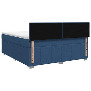Κρεβάτι box spring με στρώμα Μπλε 160 x 200 cm Ύφασμα - Pakobazaar