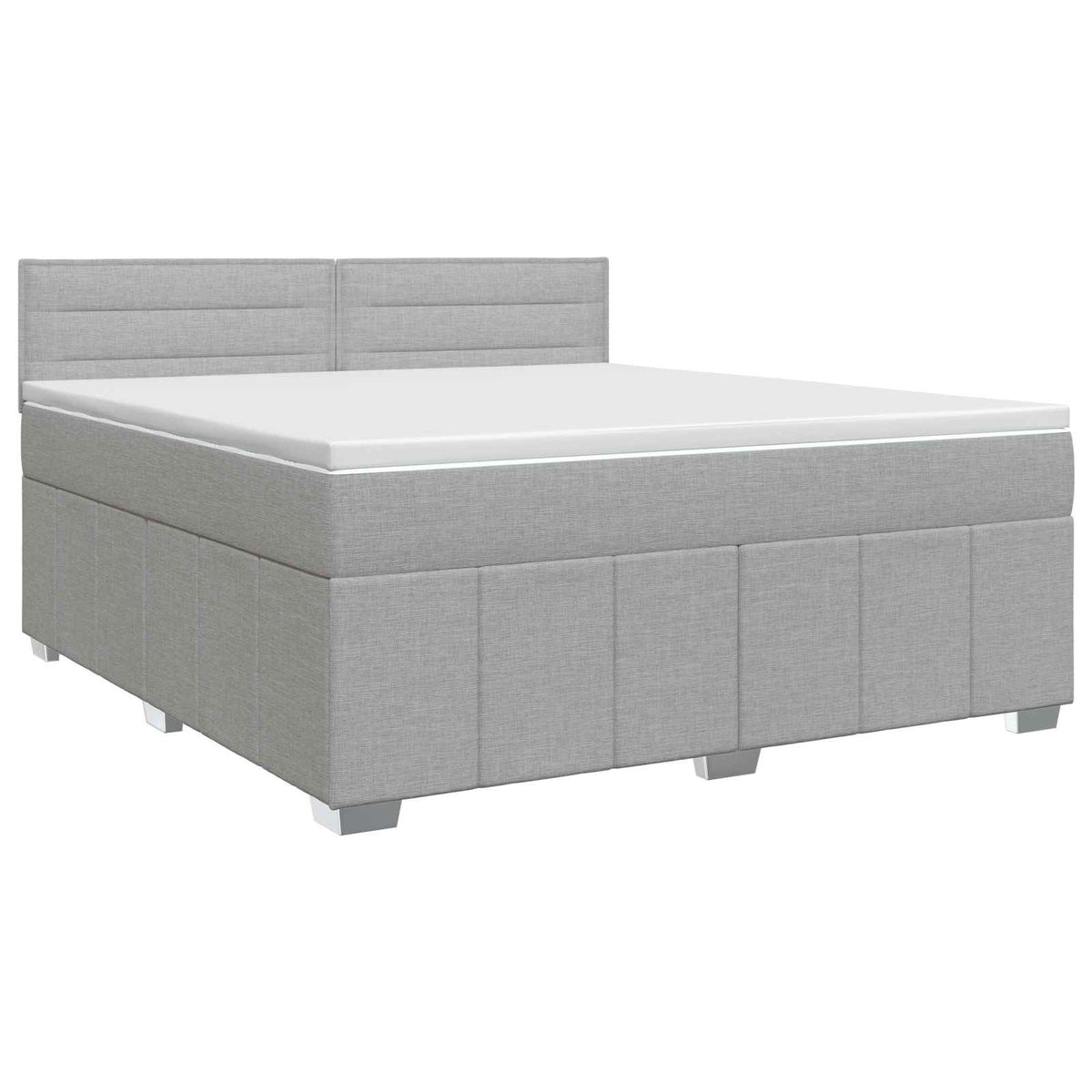 Κρεβάτι box spring με στρώμα Ανοιχτό γκρι 180 x 200 cm Ύφασμα