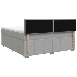 Κρεβάτι box spring με στρώμα Ανοιχτό γκρι 180 x 200 cm Ύφασμα