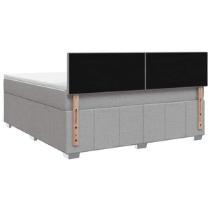 Κρεβάτι box spring με στρώμα Ανοιχτό γκρι 180 x 200 cm Ύφασμα - Pakobazaar