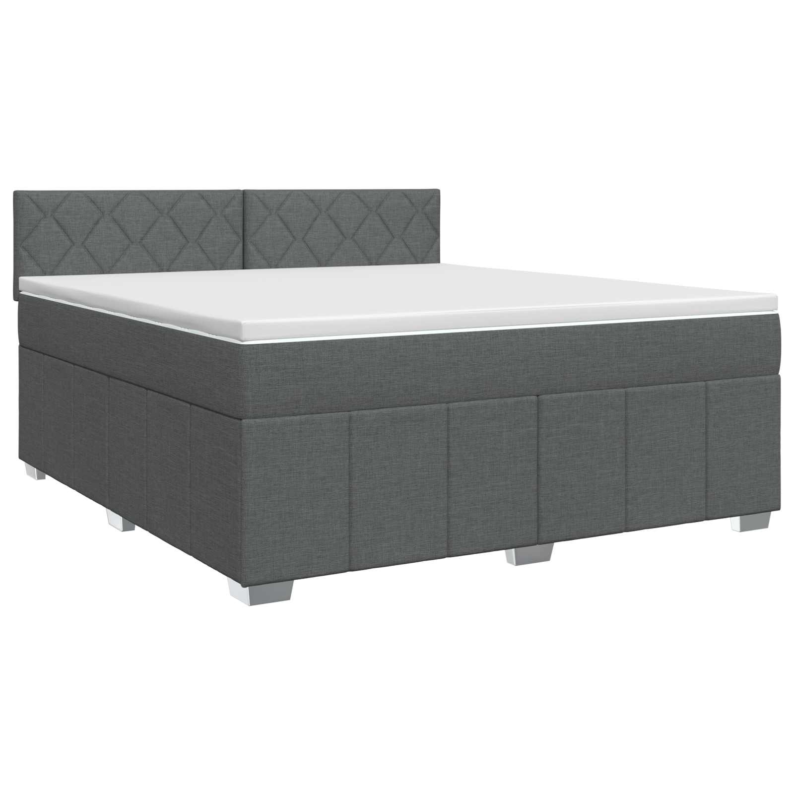 Κρεβάτι box spring με στρώμα Σκούρο Γκρι 180 x 200 cm Ύφασμα - Pakobazaar