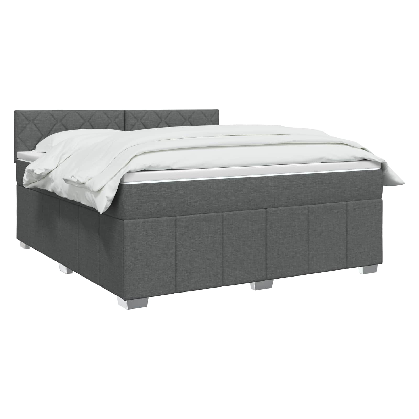 Κρεβάτι box spring με στρώμα Σκούρο Γκρι 180 x 200 cm Ύφασμα - Pakobazaar