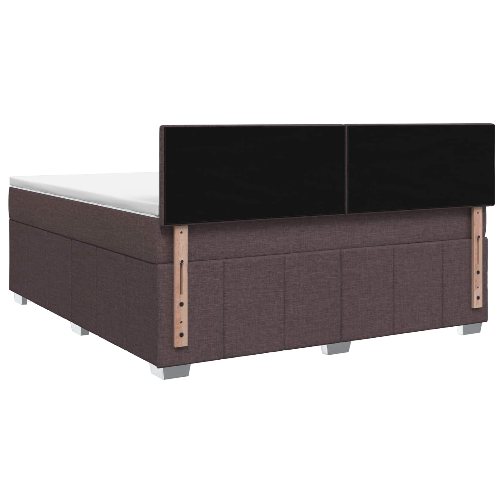 Κρεβάτι box spring με στρώμα Σκούρο Καφέ 180 x 200 cm Ύφασμα - Pakobazaar