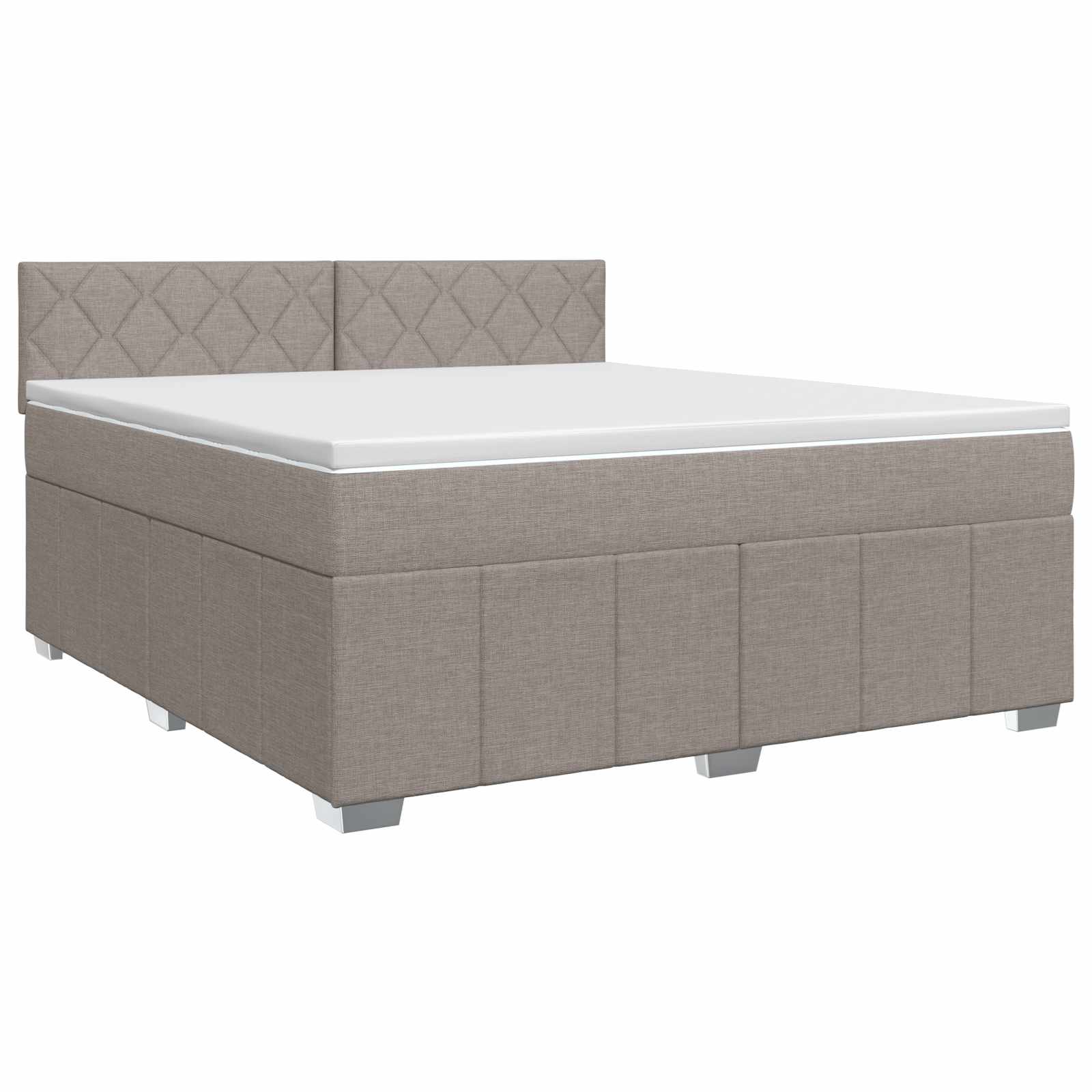 Κρεβάτι box spring με στρώμα Taupe 180 x 200 cm Ύφασμα - Pakobazaar