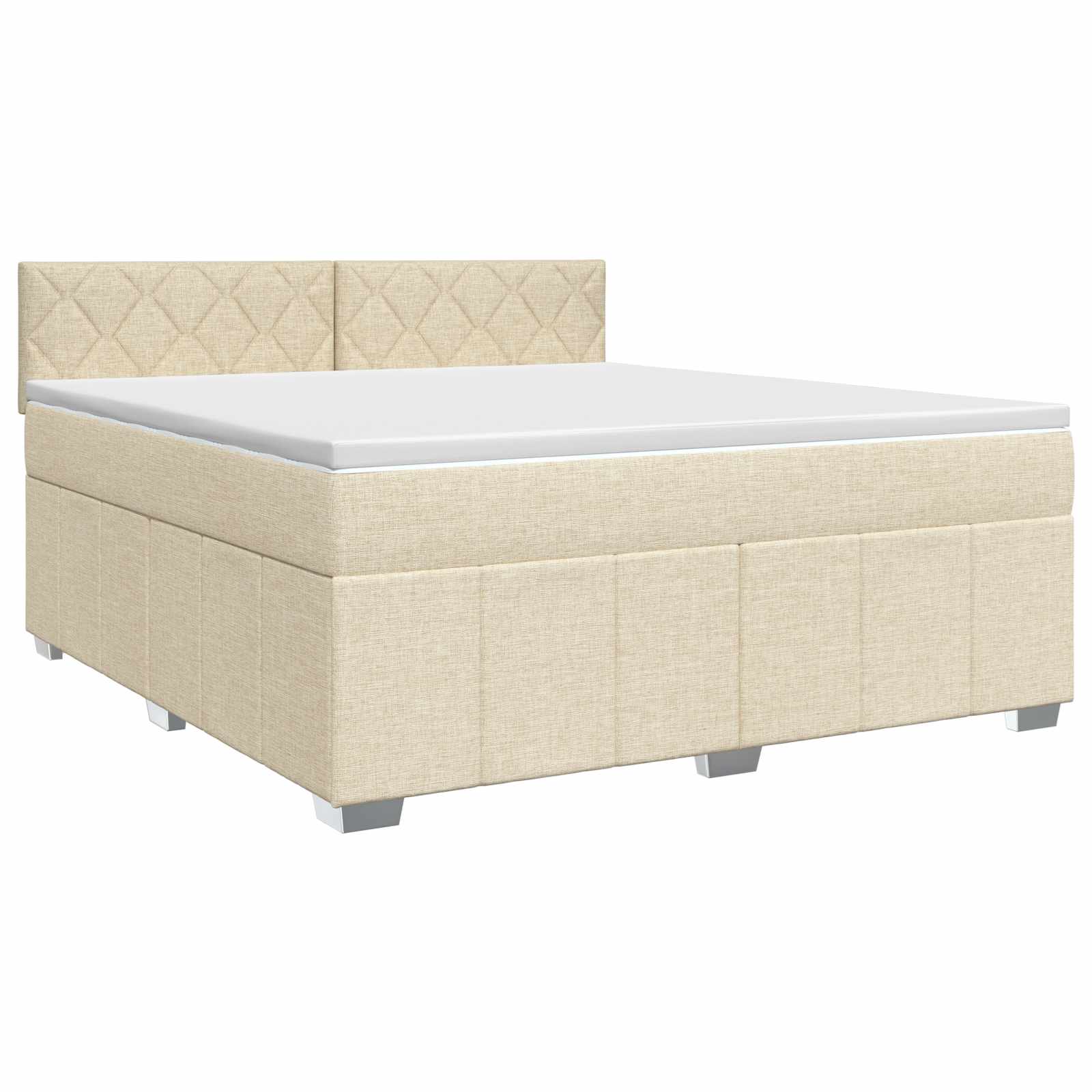 Κρεβάτι box spring με στρώμα Κρεμ 180 x 200 cm Ύφασμα - Pakobazaar