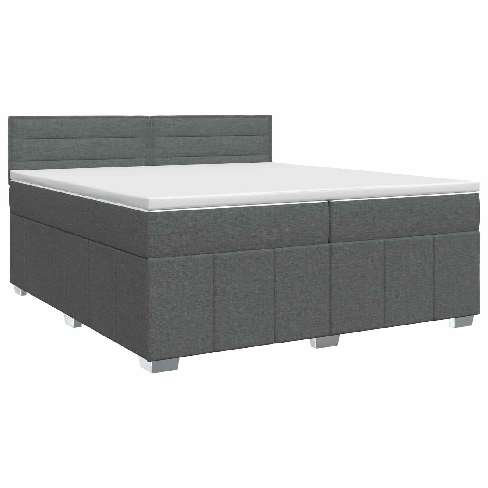 Κρεβάτι box spring με στρώμα Σκούρο Γκρι 200 x 200 cm Ύφασμα - Pakobazaar