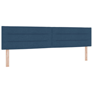 Κρεβάτι box spring με στρώμα Μπλε 200 x 200 cm Ύφασμα