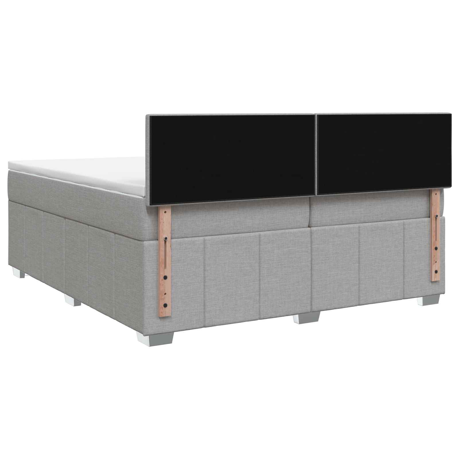 Κρεβάτι box spring με στρώμα Ανοιχτό γκρι 200 x 200 cm Ύφασμα - Pakobazaar