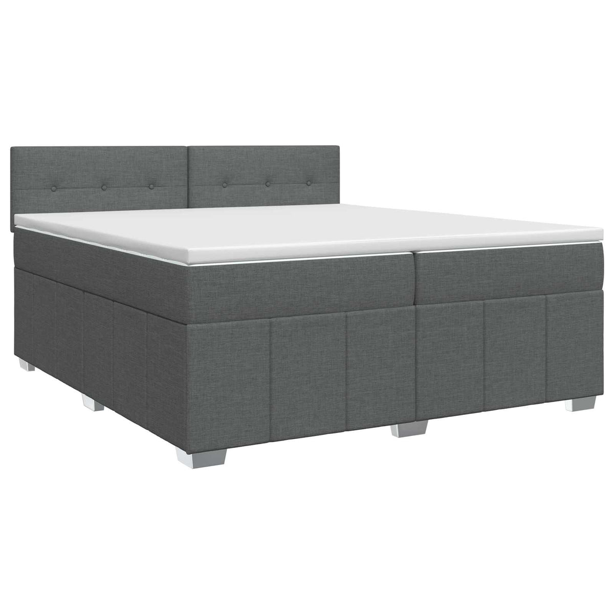 Κρεβάτι box spring με στρώμα Σκούρο Γκρι 200 x 200 cm Ύφασμα - Pakobazaar