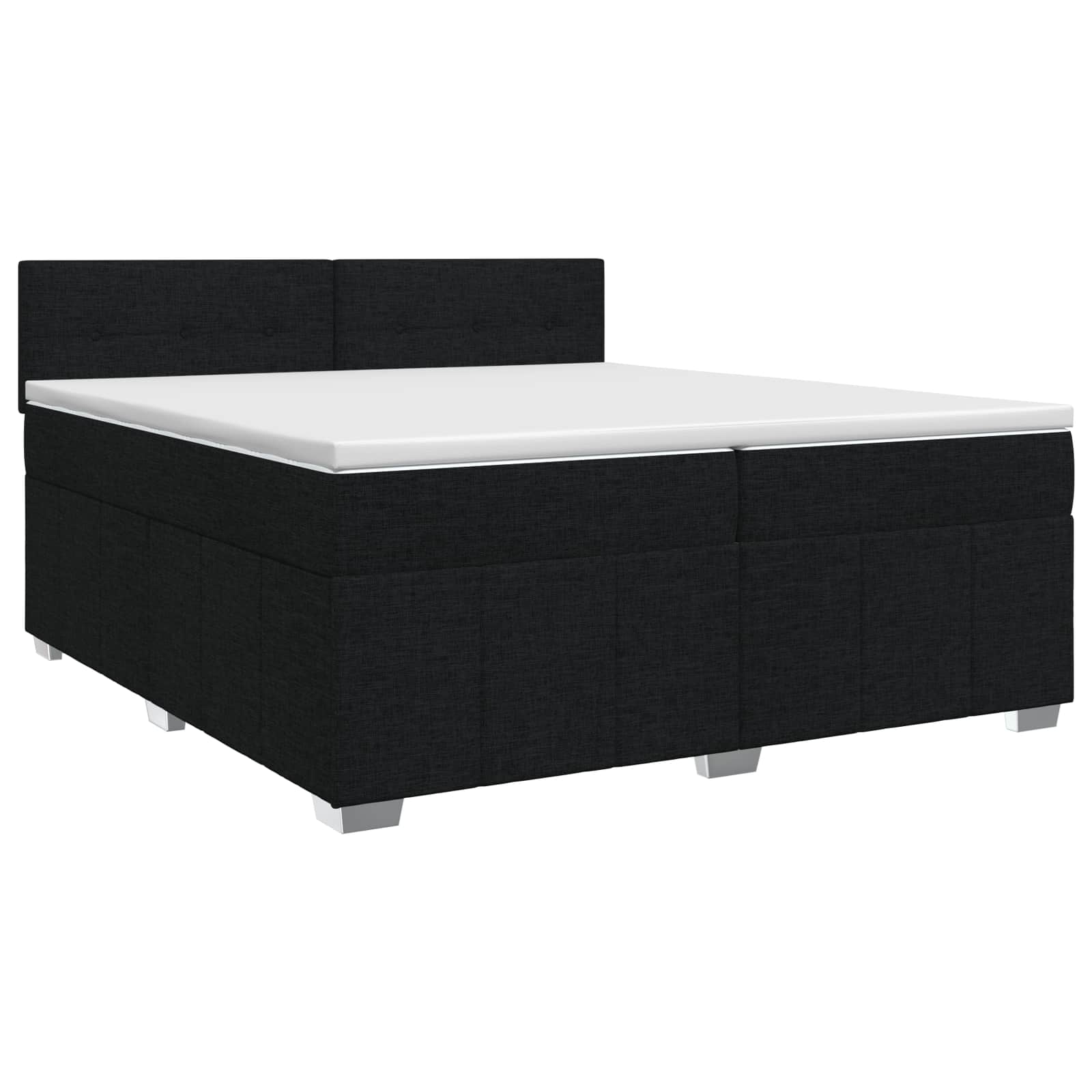 Κρεβάτι box spring με στρώμα Μαύρο 200 x 200 cm Ύφασμα - Pakobazaar