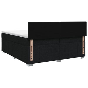 Κρεβάτι box spring με στρώμα Μαύρο 200 x 200 cm Ύφασμα - Pakobazaar
