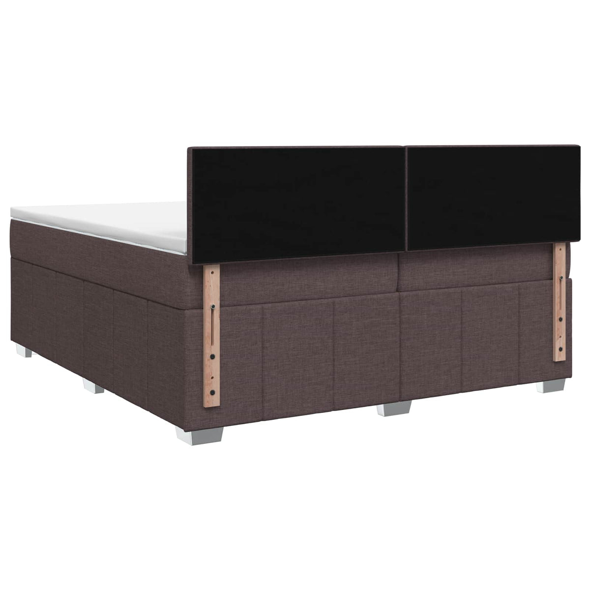 Κρεβάτι box spring με στρώμα Σκούρο Καφέ 200 x 200 cm Ύφασμα - Pakobazaar