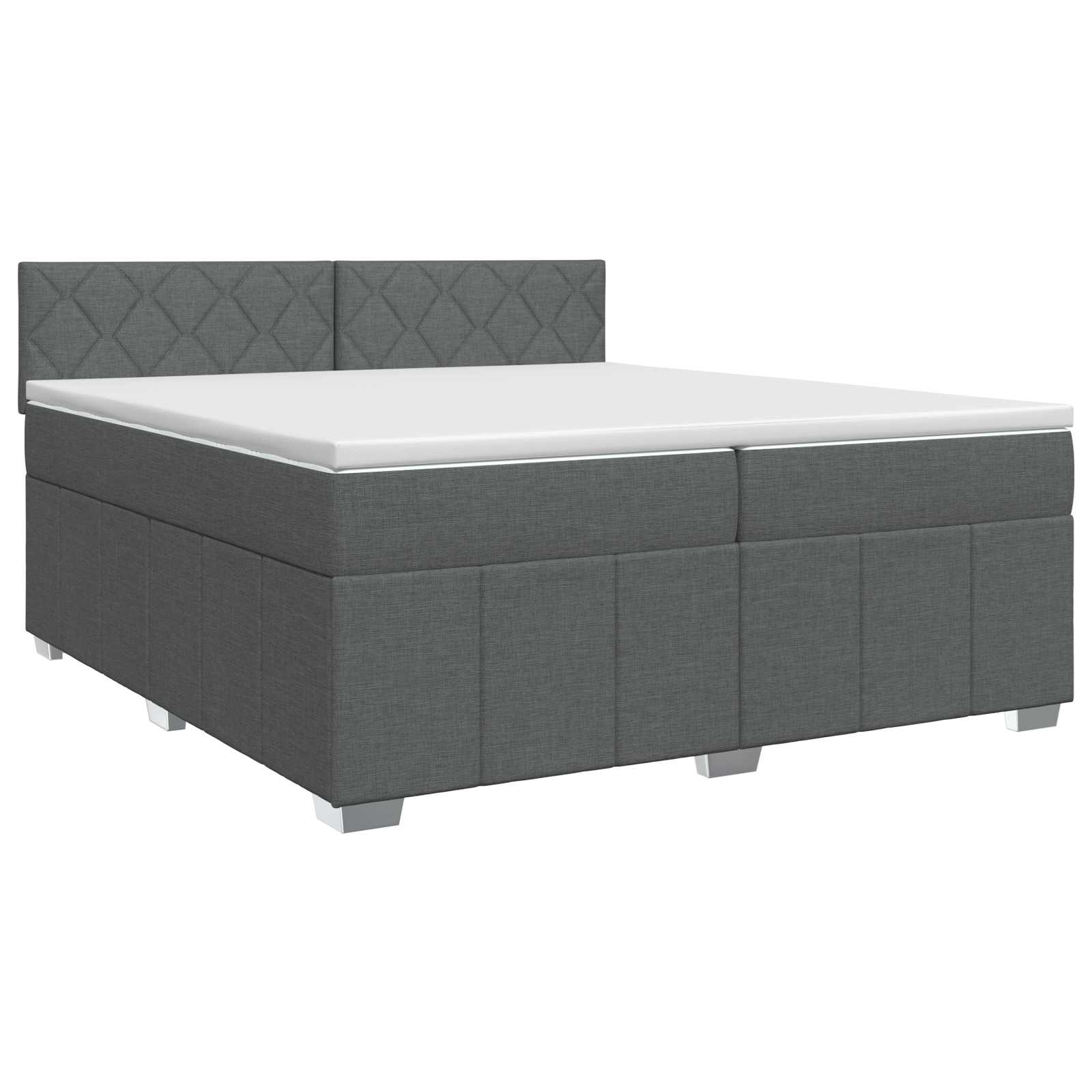 Κρεβάτι box spring με στρώμα Σκούρο Γκρι 200 x 200 cm Ύφασμα - Pakobazaar