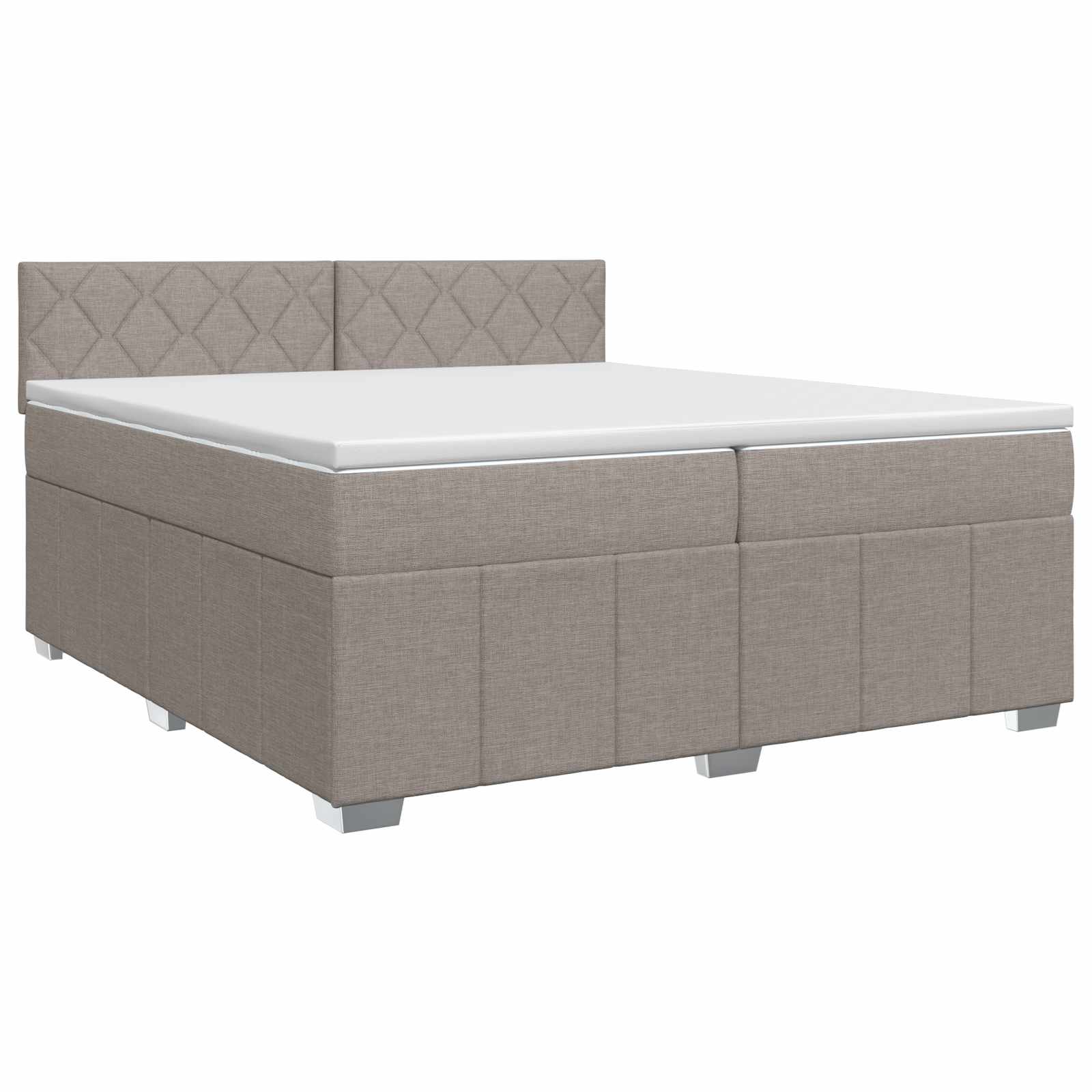 Κρεβάτι box spring με στρώμα Taupe 200 x 200 cm Ύφασμα - Pakobazaar