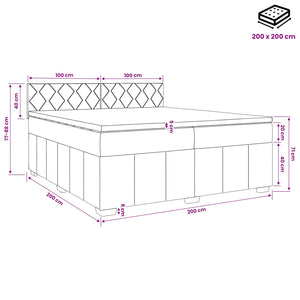 Κρεβάτι box spring με στρώμα Taupe 200 x 200 cm Ύφασμα - Pakobazaar