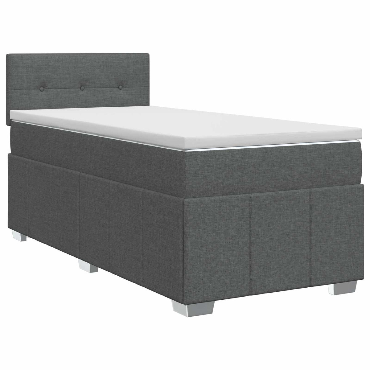 Κρεβάτι box spring με στρώμα Σκούρο Γκρι 90 x 190 cm Ύφασμα - Pakobazaar