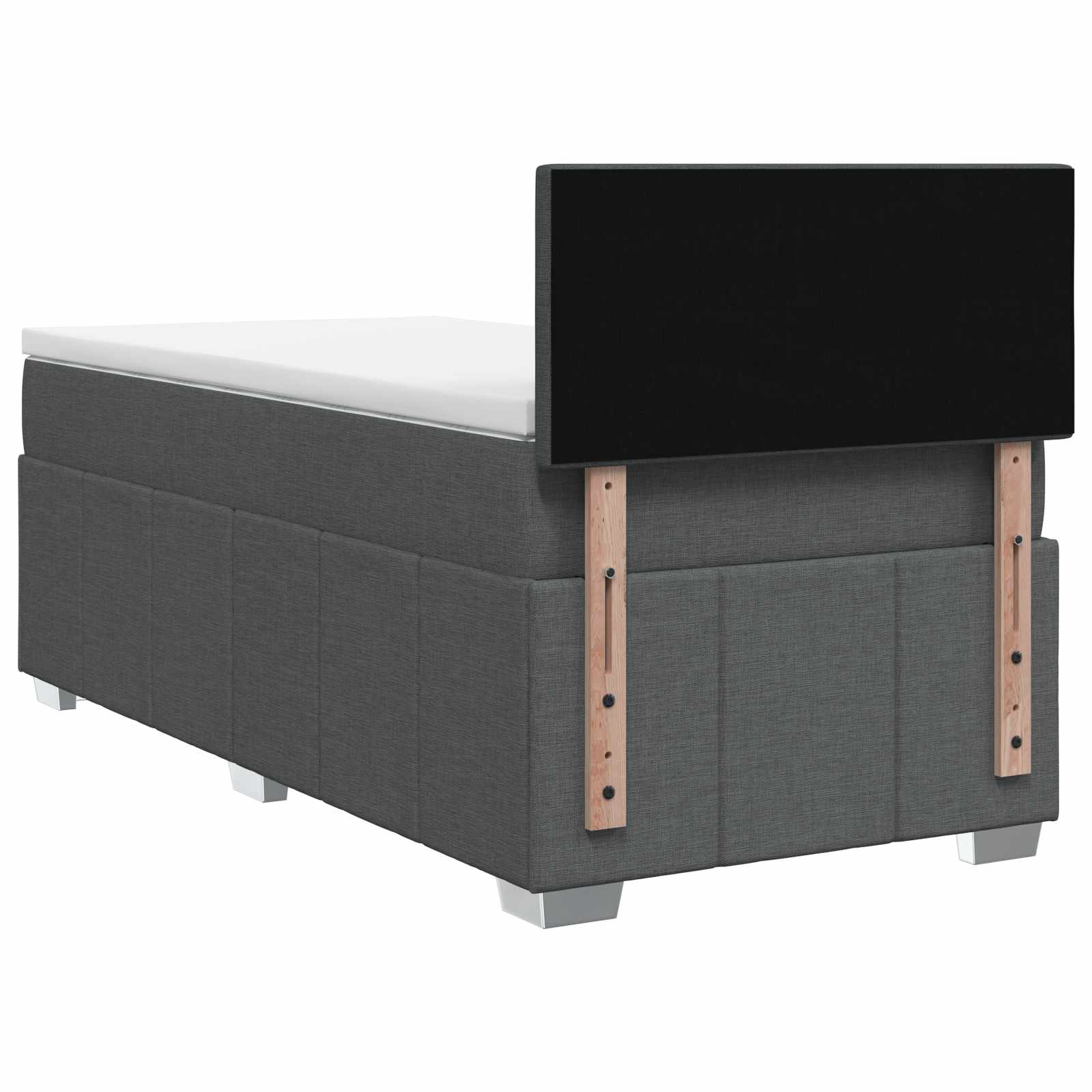 Κρεβάτι box spring με στρώμα Σκούρο Γκρι 90 x 190 cm Ύφασμα - Pakobazaar
