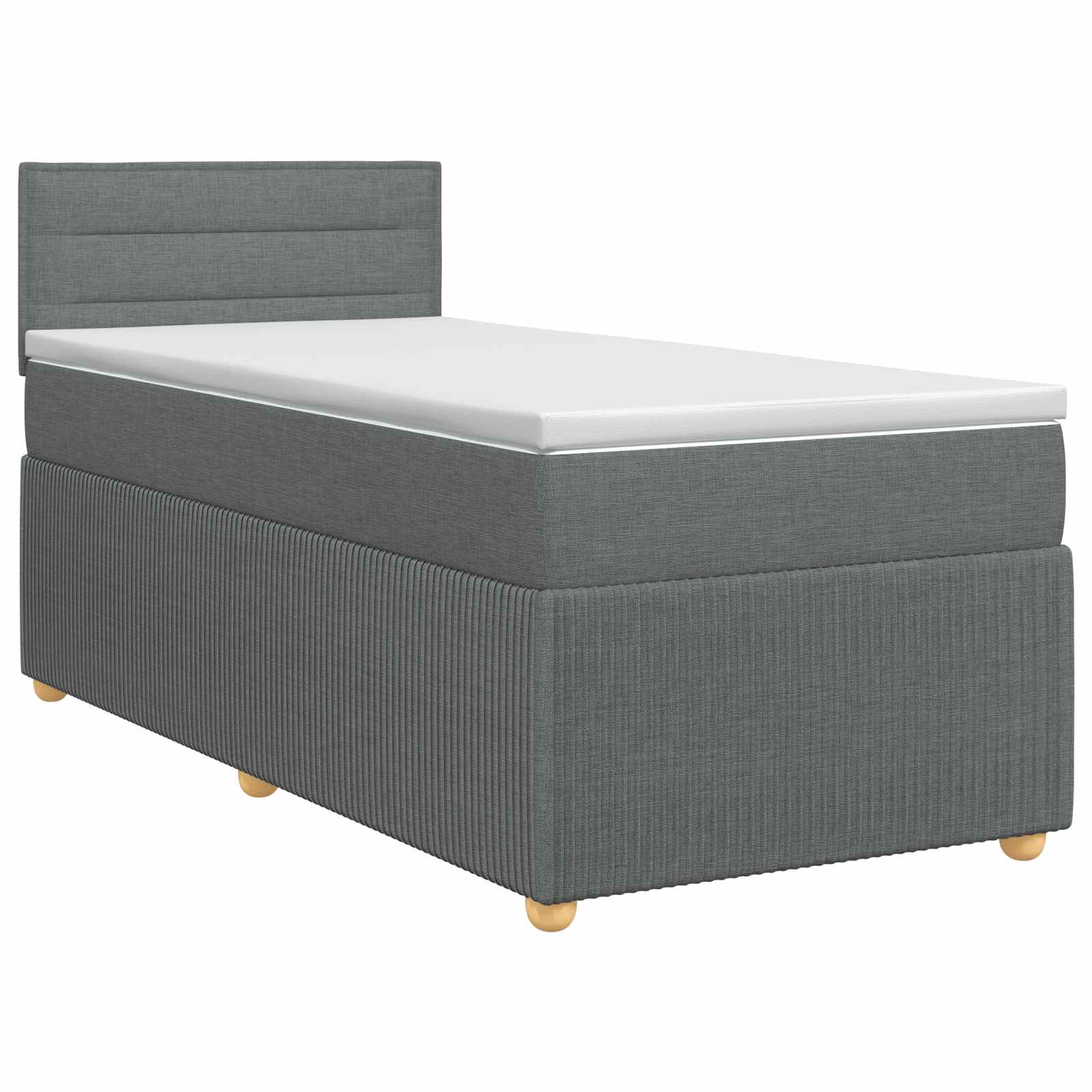 Κρεβάτι box spring με στρώμα Σκούρο Γκρι 80 x 200 cm Ύφασμα