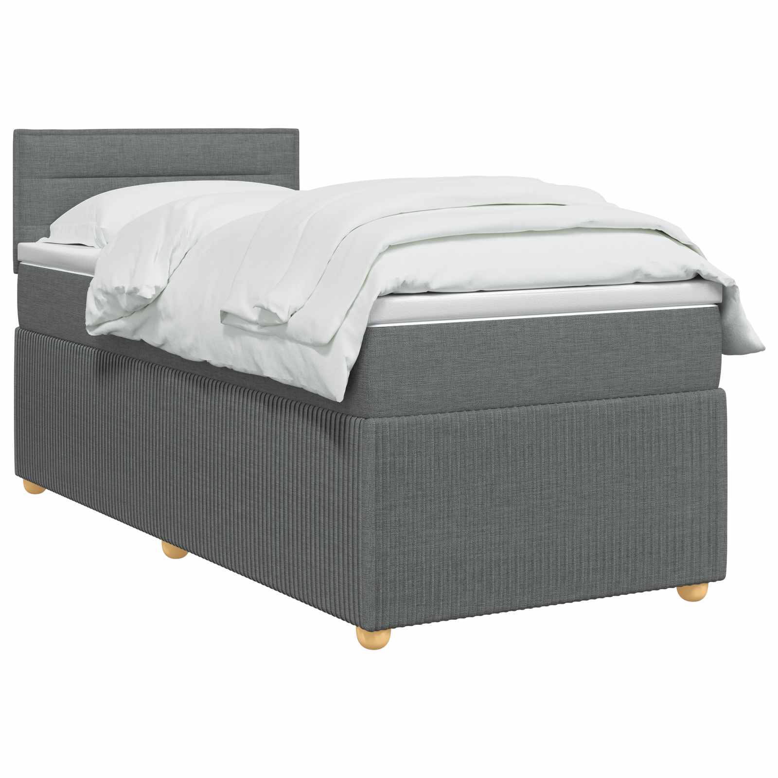 Κρεβάτι box spring με στρώμα Σκούρο Γκρι 80 x 200 cm Ύφασμα