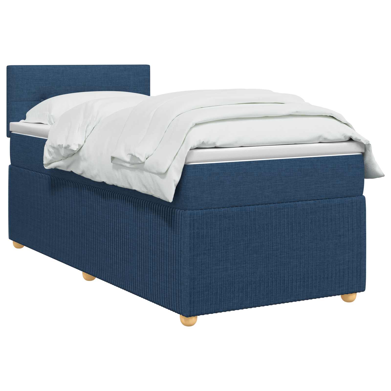 Κρεβάτι box spring με στρώμα Μπλε 80 x 200 cm Ύφασμα - Pakobazaar