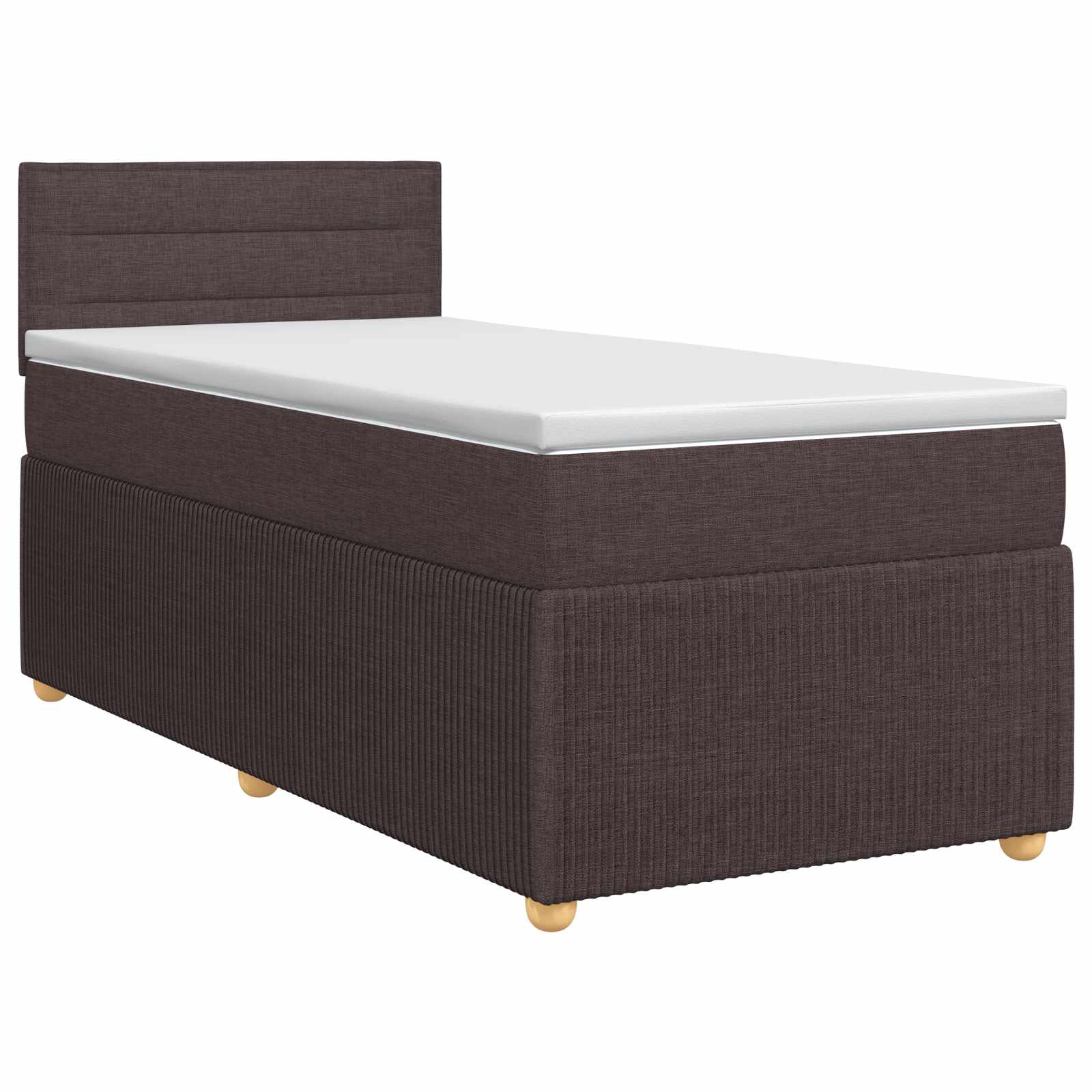 Κρεβάτι box spring με στρώμα Σκούρο Καφέ 90 x 190 cm Ύφασμα