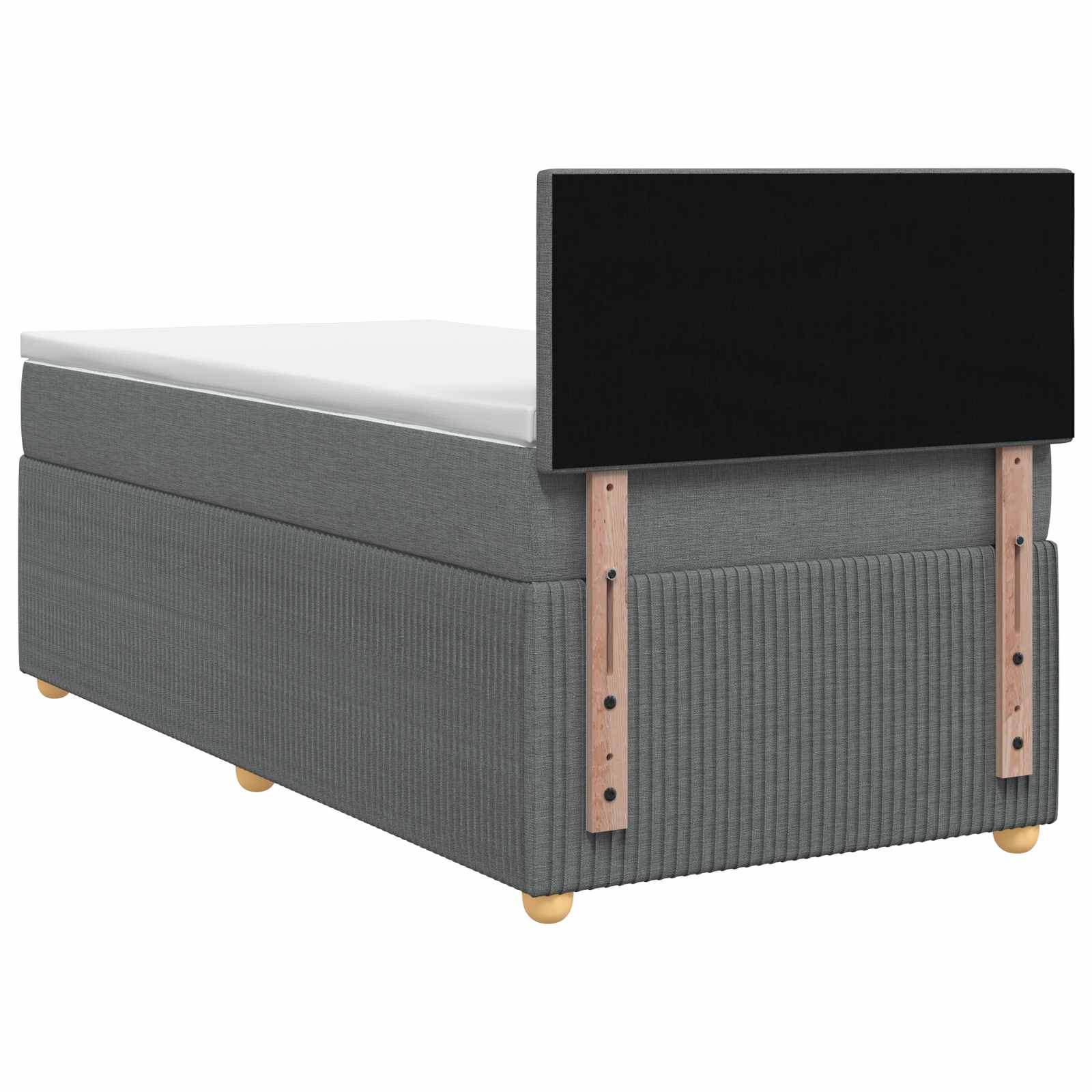 Κρεβάτι box spring με στρώμα Σκούρο Γκρι 90 x 190 cm Ύφασμα