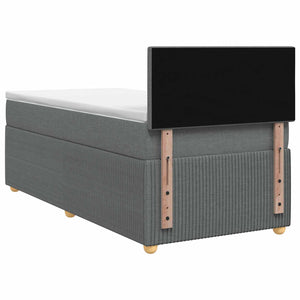 Κρεβάτι box spring με στρώμα Σκούρο Γκρι 90 x 190 cm Ύφασμα