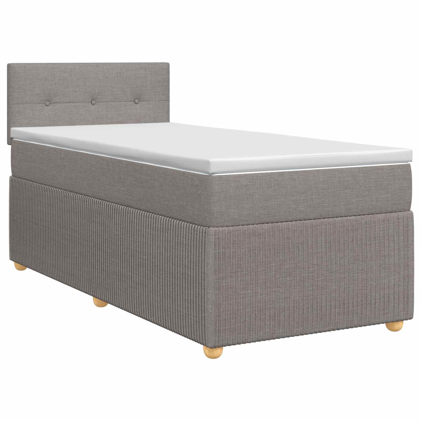 Κρεβάτι box spring με στρώμα Taupe 90 x 190 cm Ύφασμα - Pakobazaar