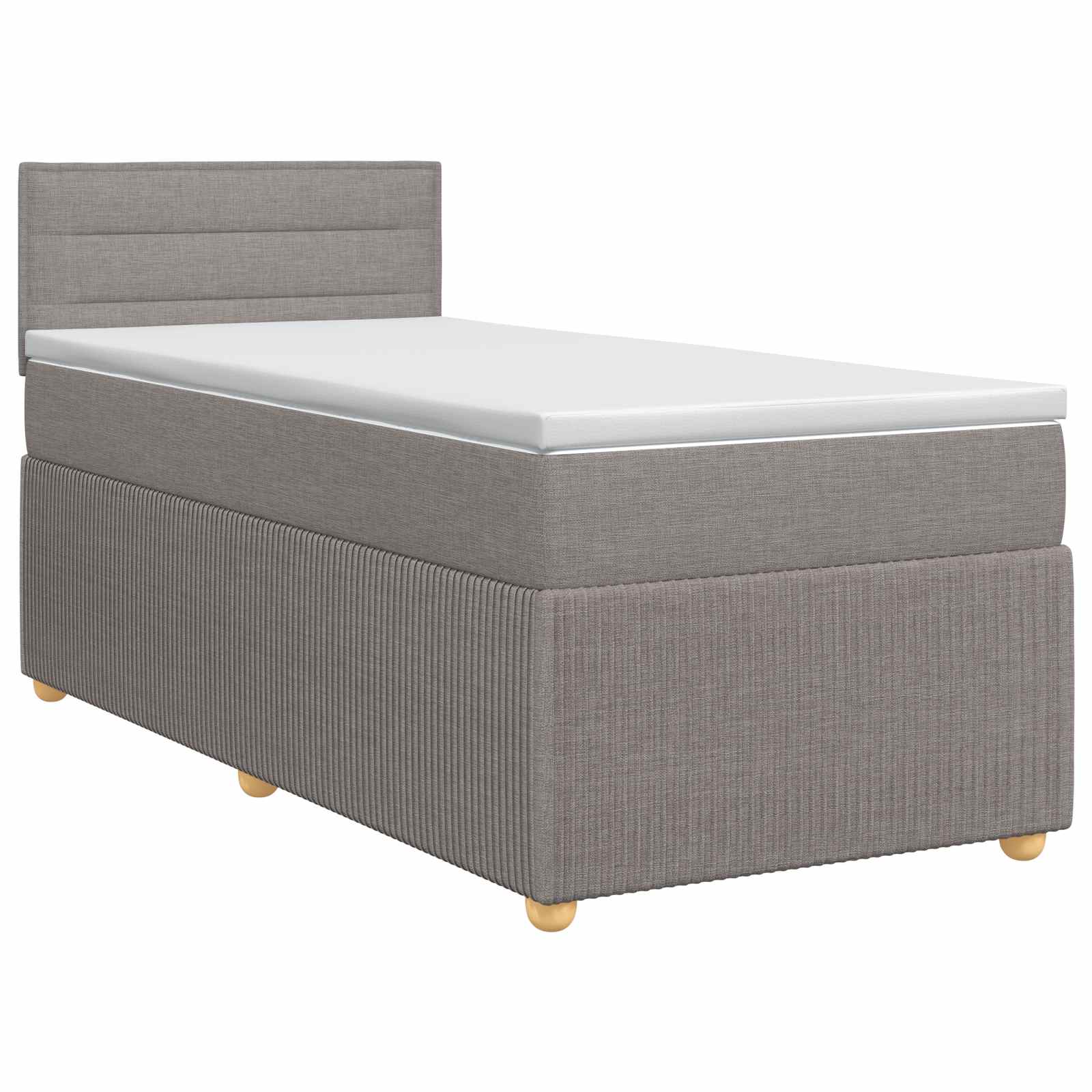 Κρεβάτι box spring με στρώμα Taupe 90 x 200 cm Ύφασμα - Pakobazaar