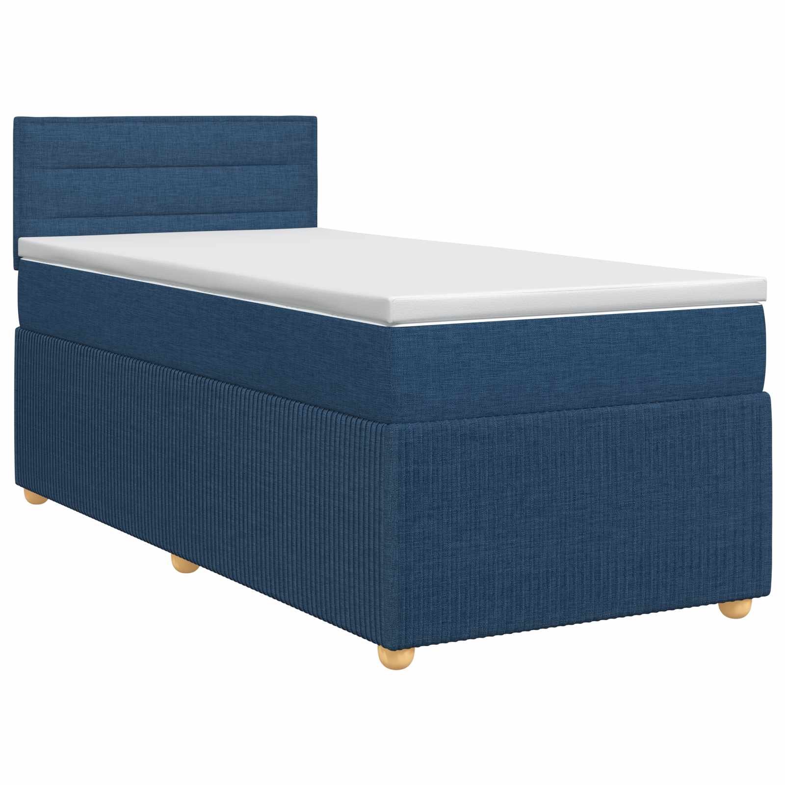 Κρεβάτι box spring με στρώμα Μπλε 90 x 200 cm Ύφασμα