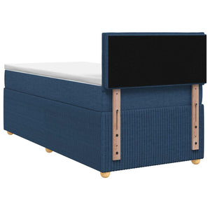 Κρεβάτι box spring με στρώμα Μπλε 90 x 200 cm Ύφασμα - Pakobazaar