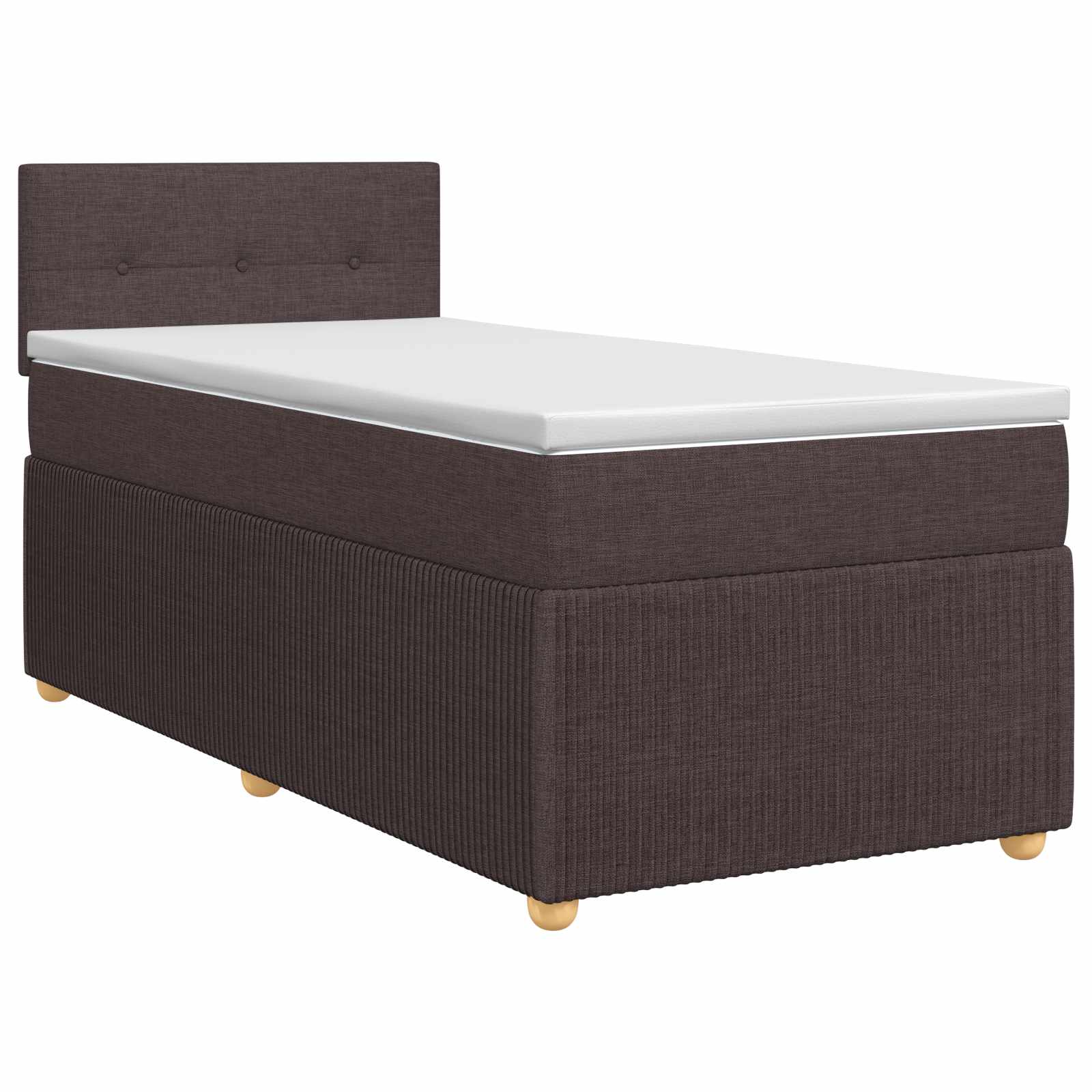 Κρεβάτι box spring με στρώμα Σκούρο Καφέ 90 x 200 cm Ύφασμα