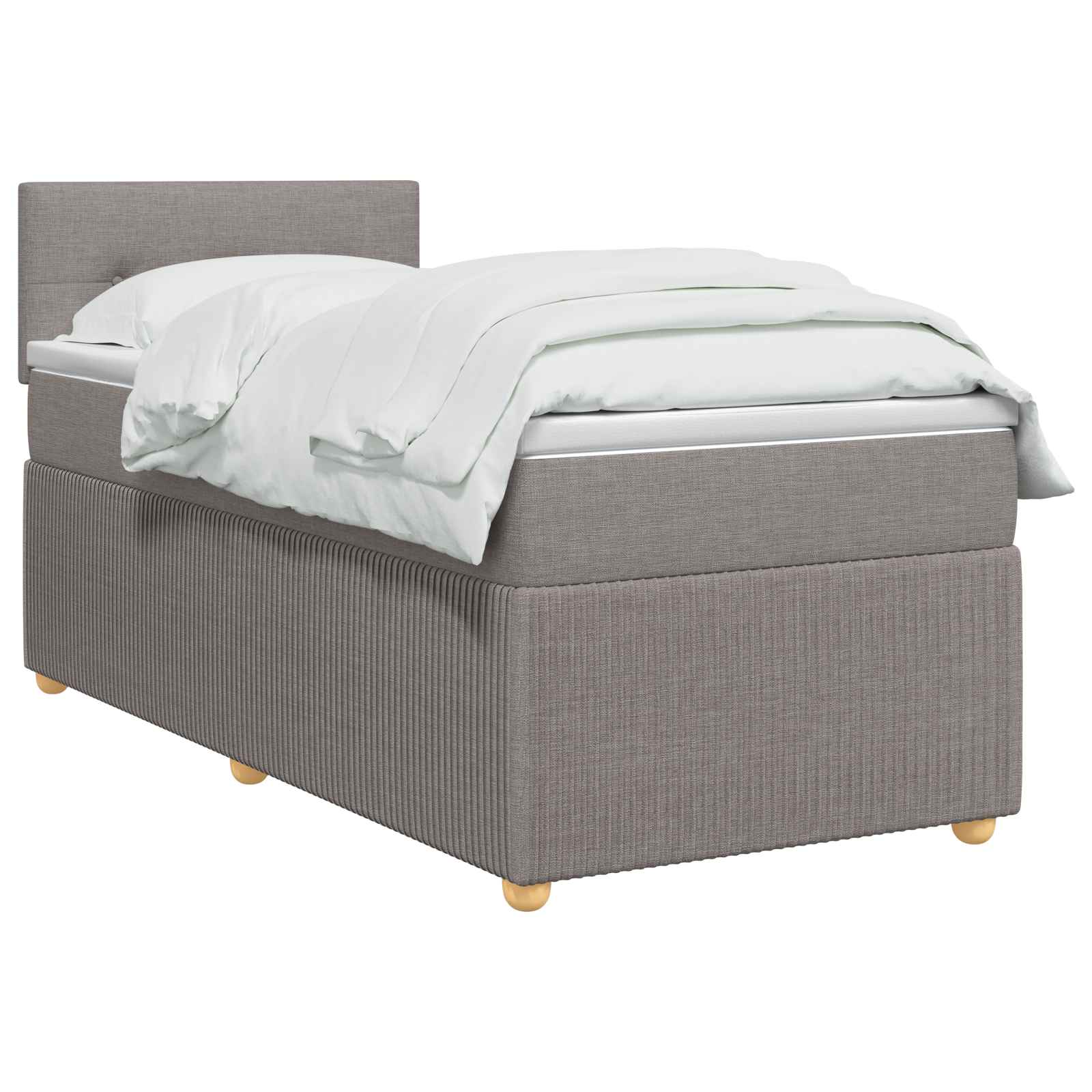 Κρεβάτι box spring με στρώμα Taupe 90 x 200 cm Ύφασμα - Pakobazaar
