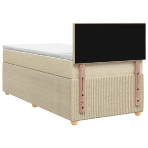 Κρεβάτι box spring με στρώμα Κρεμ 90 x 200 cm Ύφασμα - Pakobazaar
