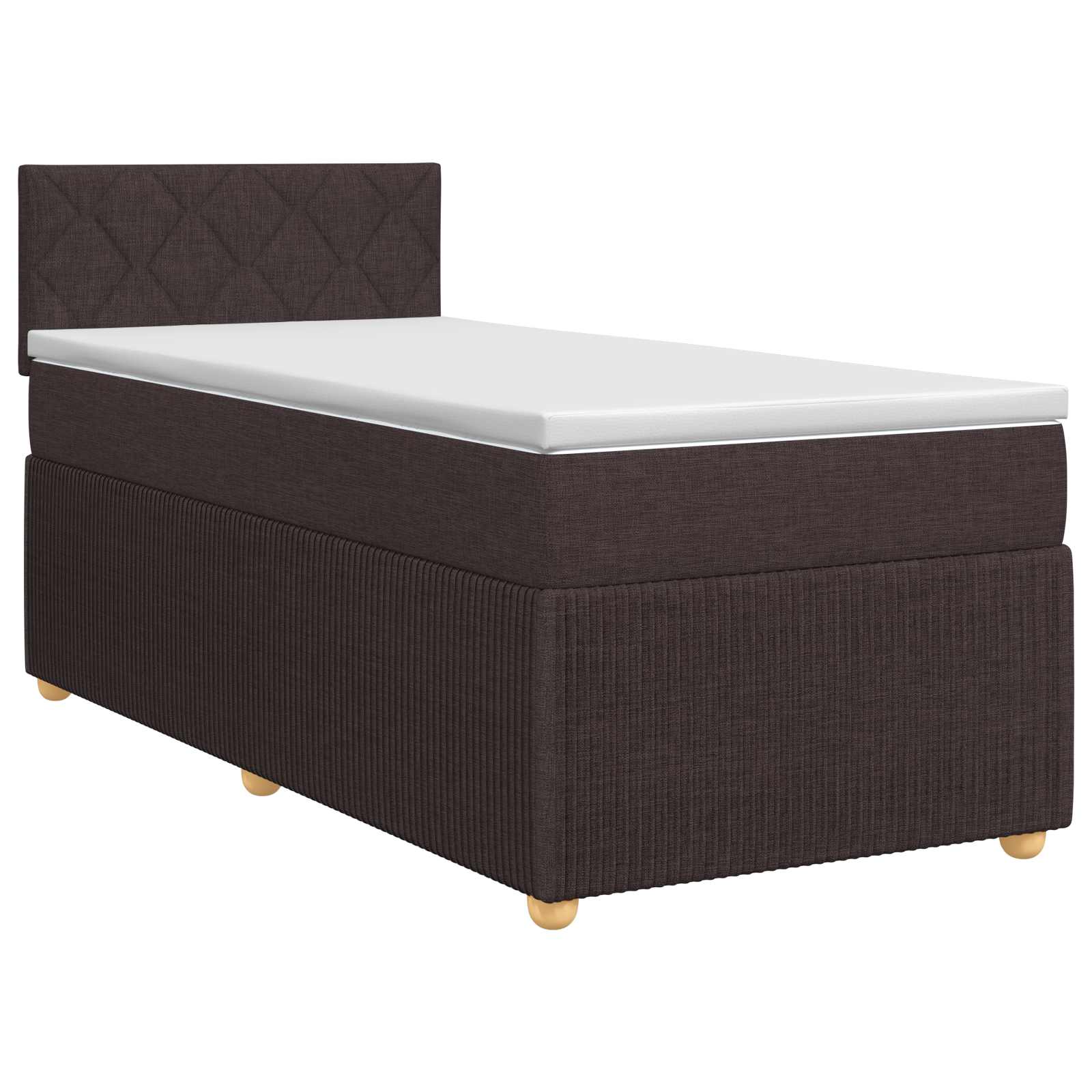 Κρεβάτι box spring με στρώμα Σκούρο Καφέ 90 x 200 cm Ύφασμα