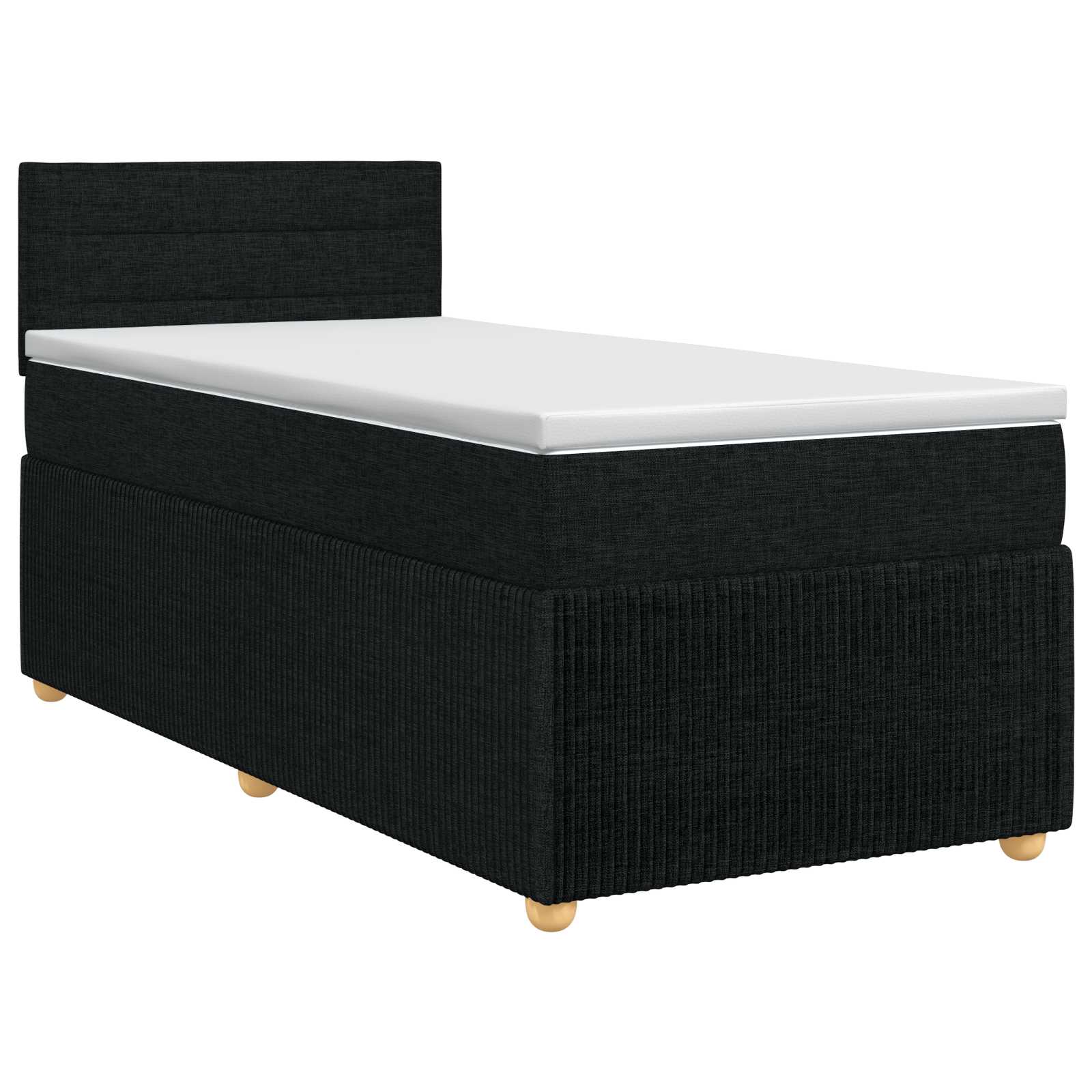 Κρεβάτι box spring με στρώμα Μαύρο 100 x 200 cm Ύφασμα