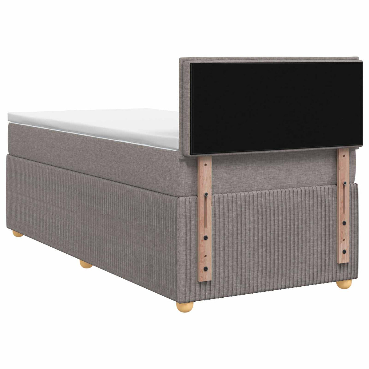 Κρεβάτι box spring με στρώμα Taupe 100 x 200 cm Ύφασμα