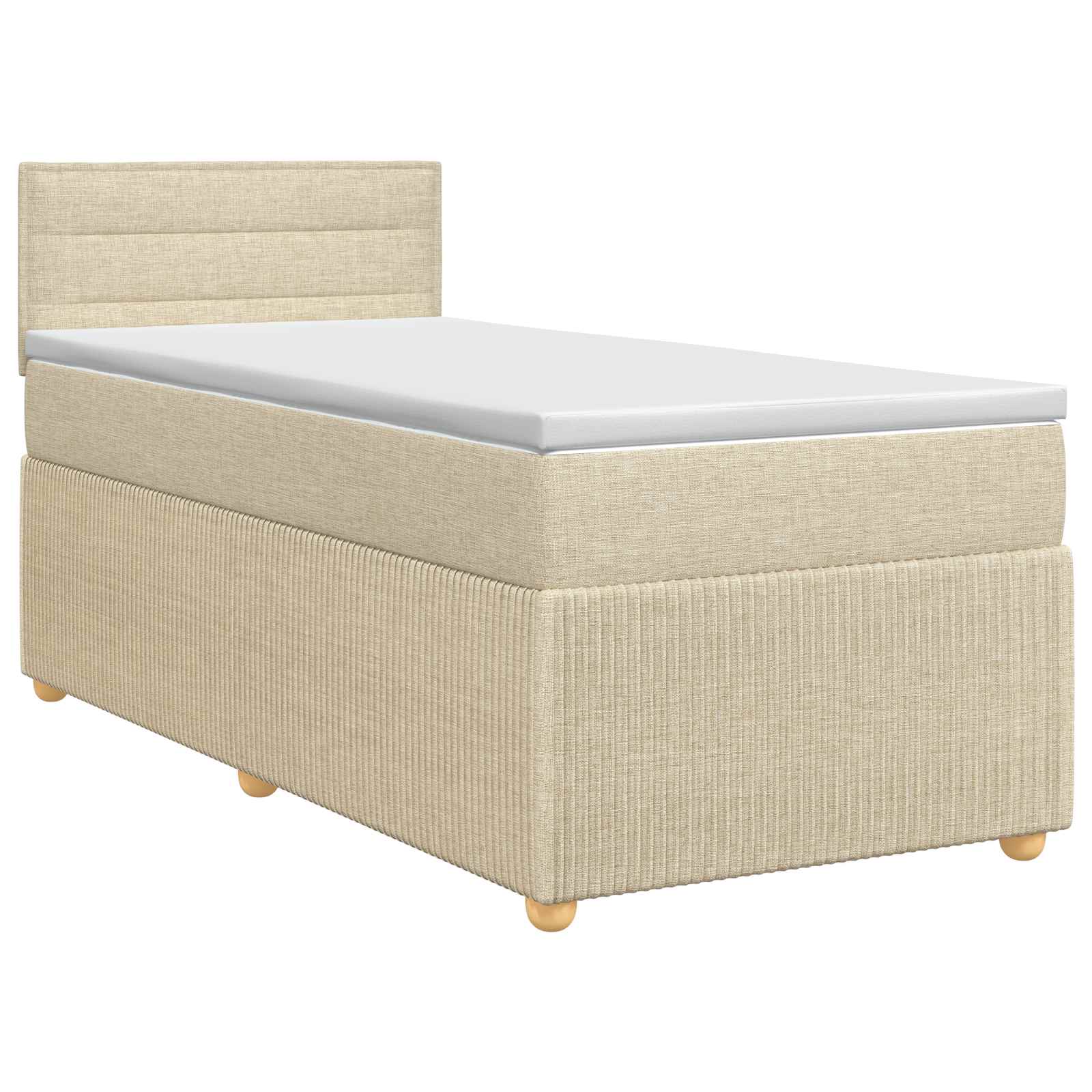 Κρεβάτι box spring με στρώμα Κρεμ 100 x 200 cm Ύφασμα