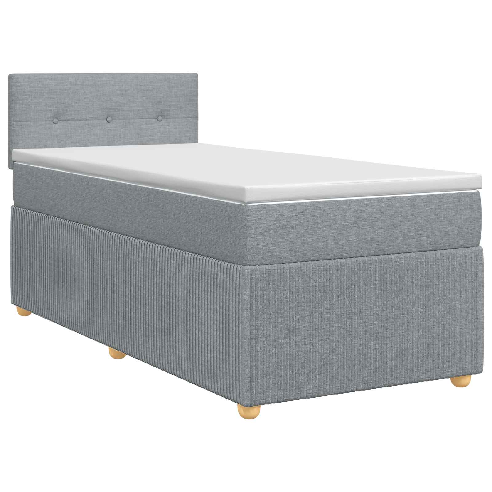 Κρεβάτι box spring με στρώμα Ανοιχτό γκρι 100 x 200 cm Ύφασμα
