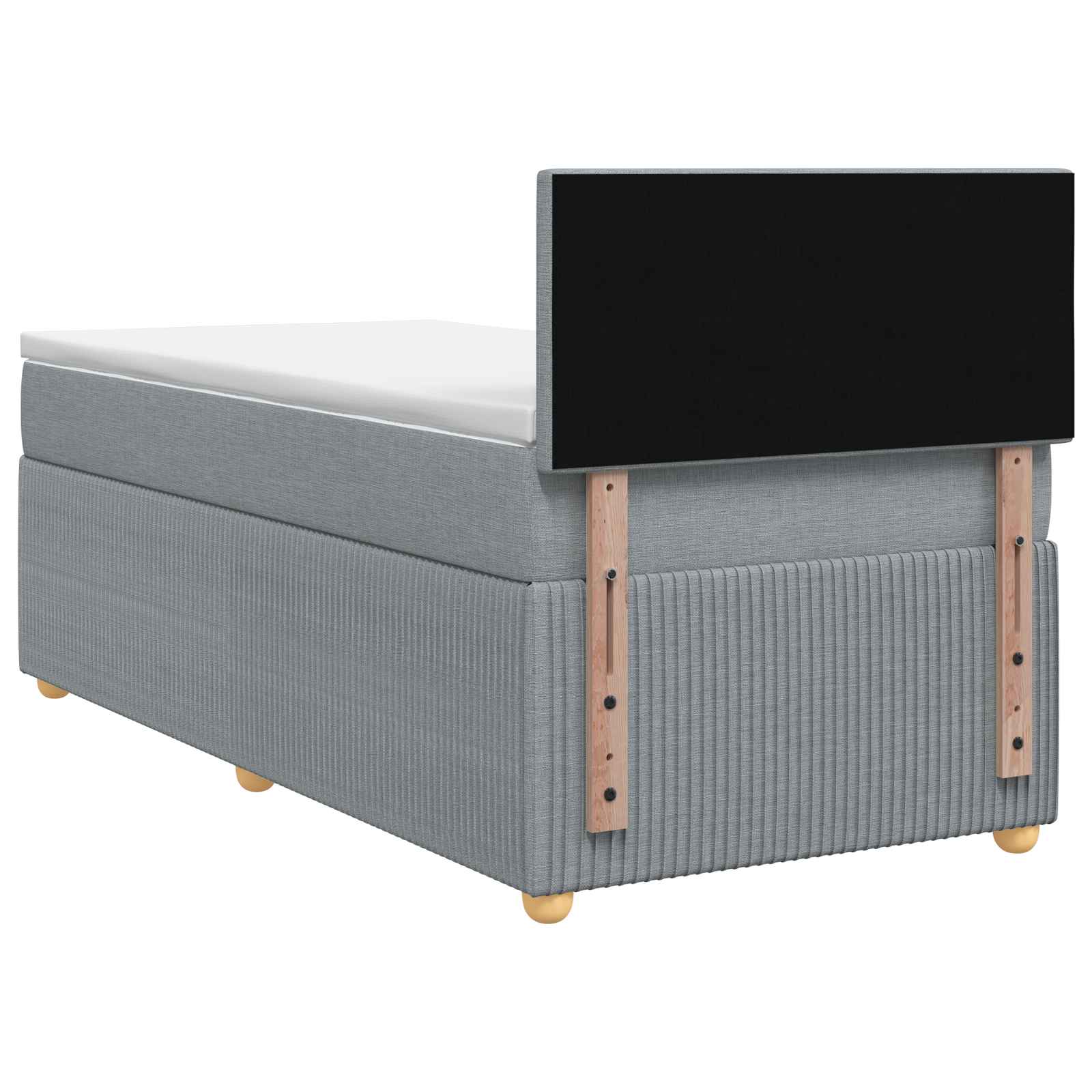 Κρεβάτι box spring με στρώμα Ανοιχτό γκρι 100 x 200 cm Ύφασμα