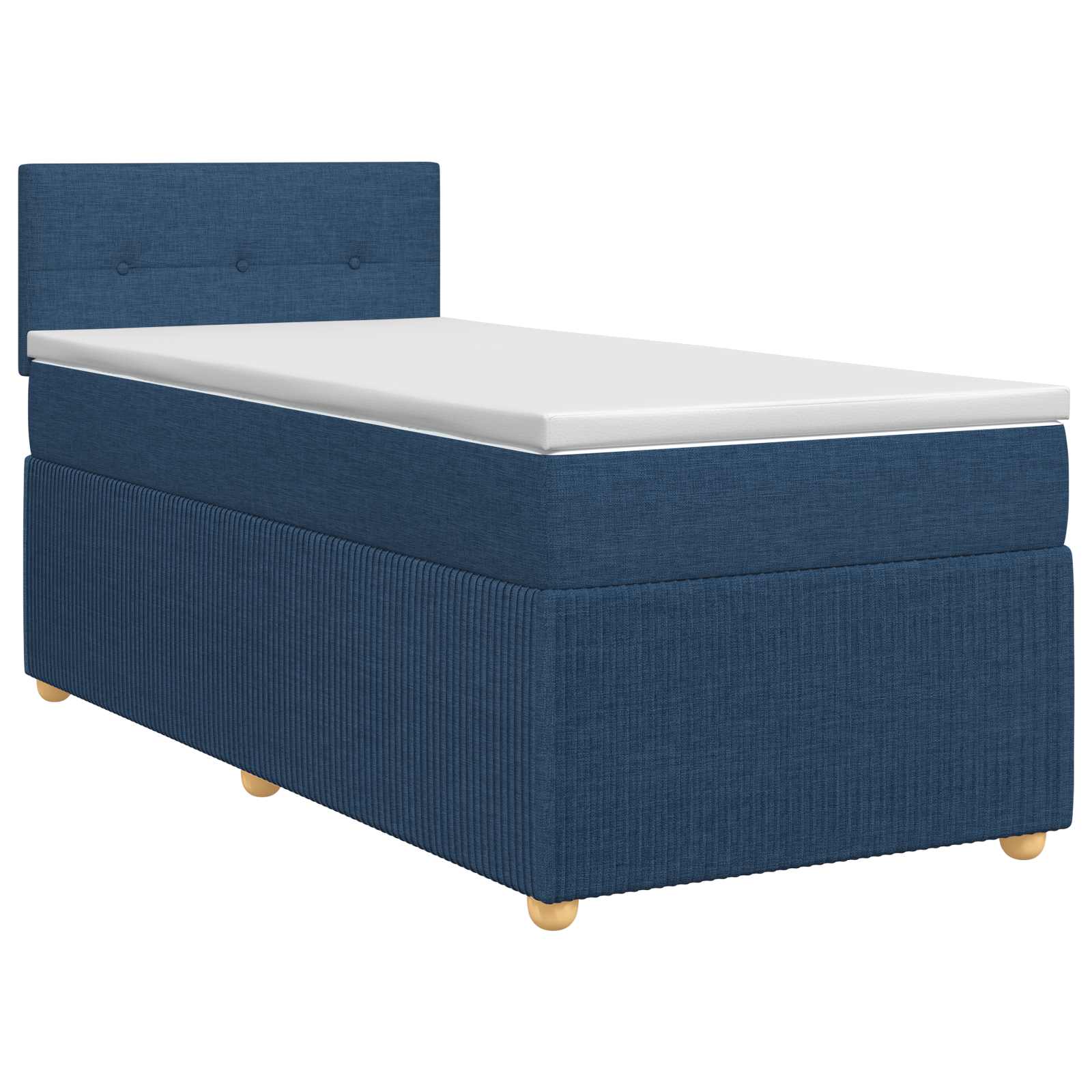 Κρεβάτι box spring με στρώμα Μπλε 100 x 200 cm Ύφασμα - Pakobazaar