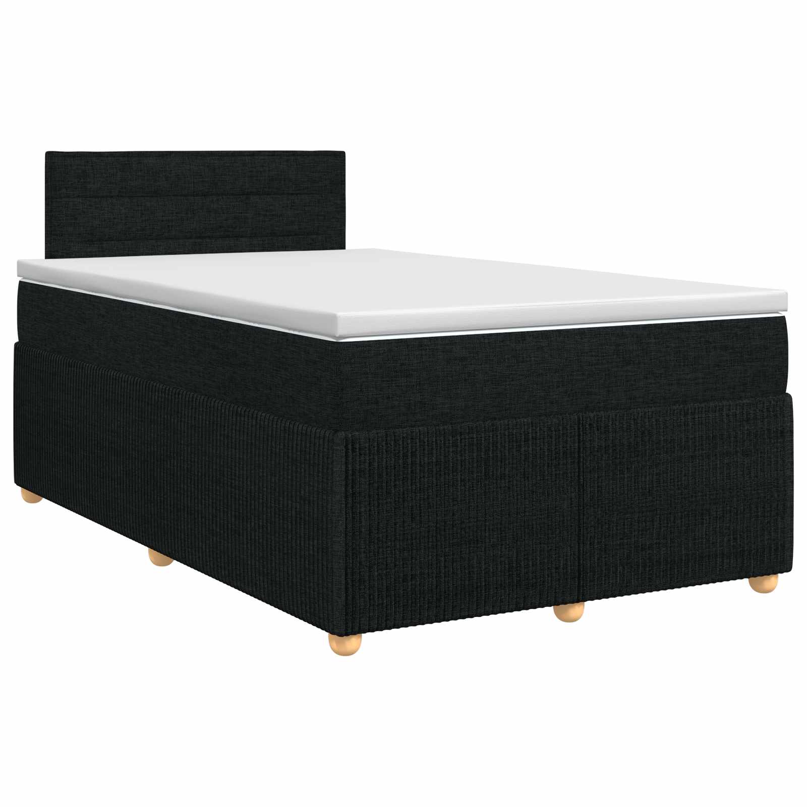 Κρεβάτι box spring με στρώμα Μαύρο 120 x 190 cm Ύφασμα - Pakobazaar