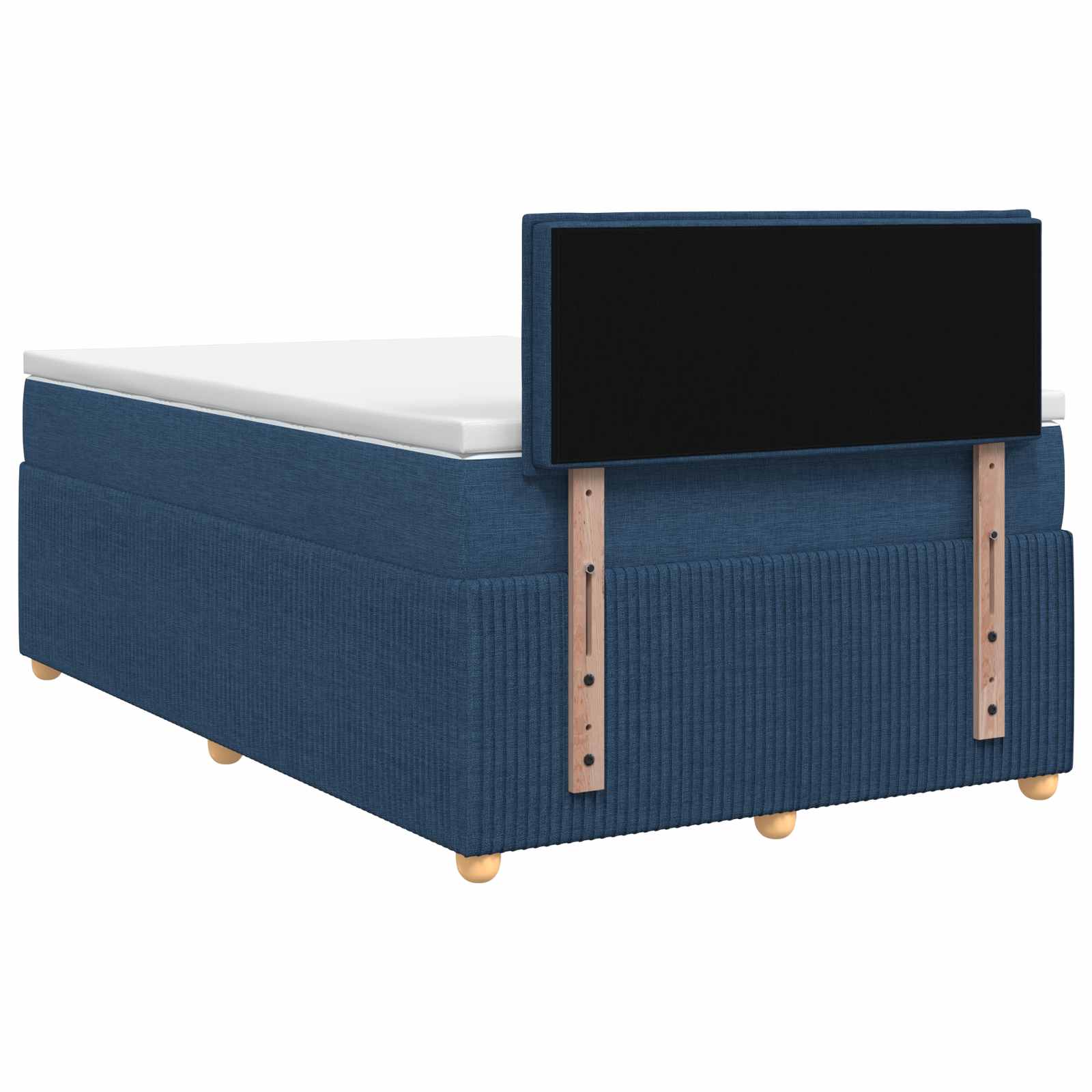 Κρεβάτι box spring με στρώμα Μπλε 120 x 190 cm Ύφασμα - Pakobazaar