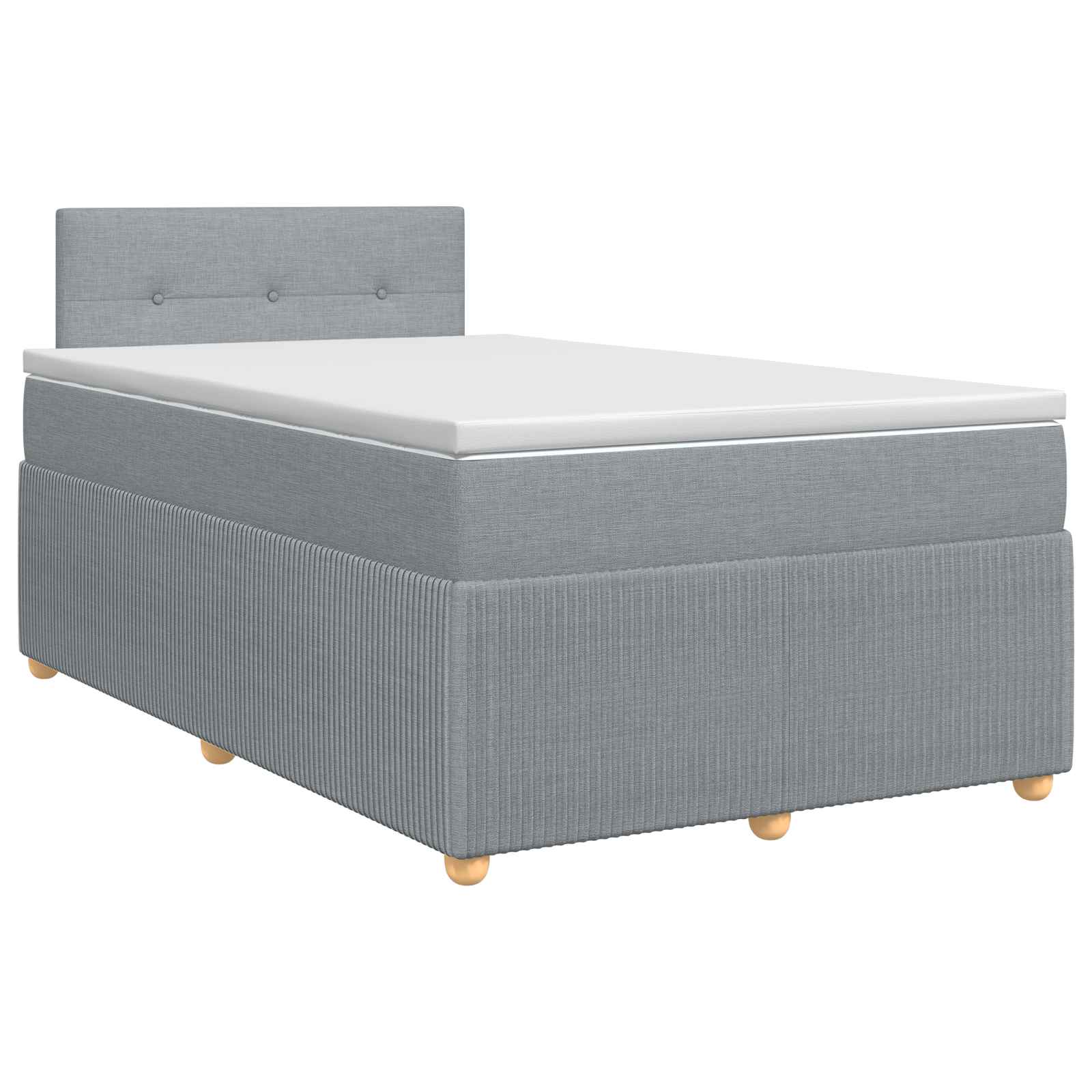 Κρεβάτι box spring με στρώμα Ανοιχτό γκρι 120 x 190 cm Ύφασμα - Pakobazaar
