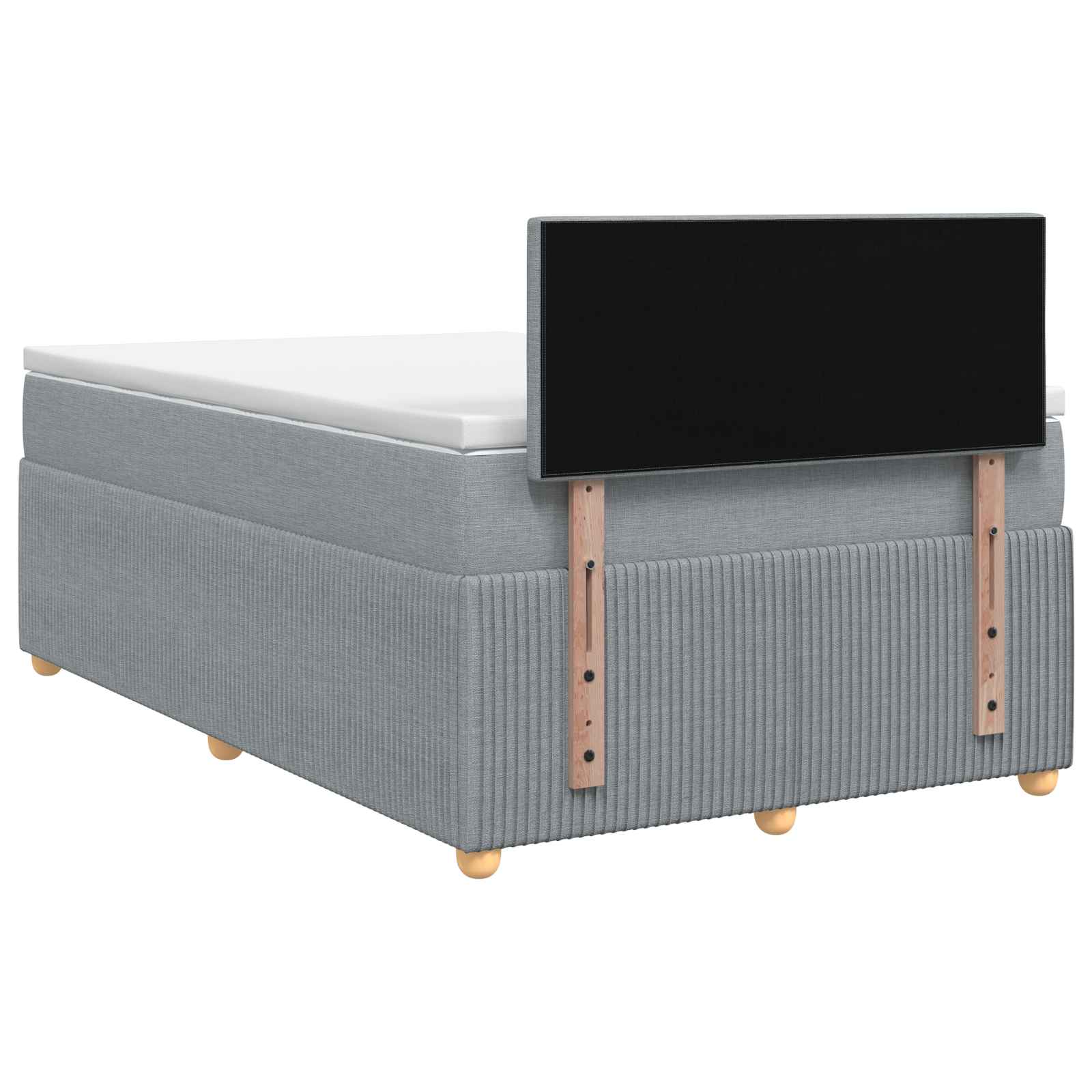 Κρεβάτι box spring με στρώμα Ανοιχτό γκρι 120 x 190 cm Ύφασμα - Pakobazaar