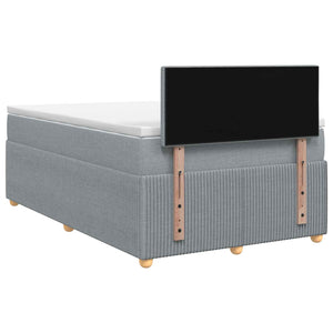 Κρεβάτι box spring με στρώμα Ανοιχτό γκρι 120 x 190 cm Ύφασμα - Pakobazaar