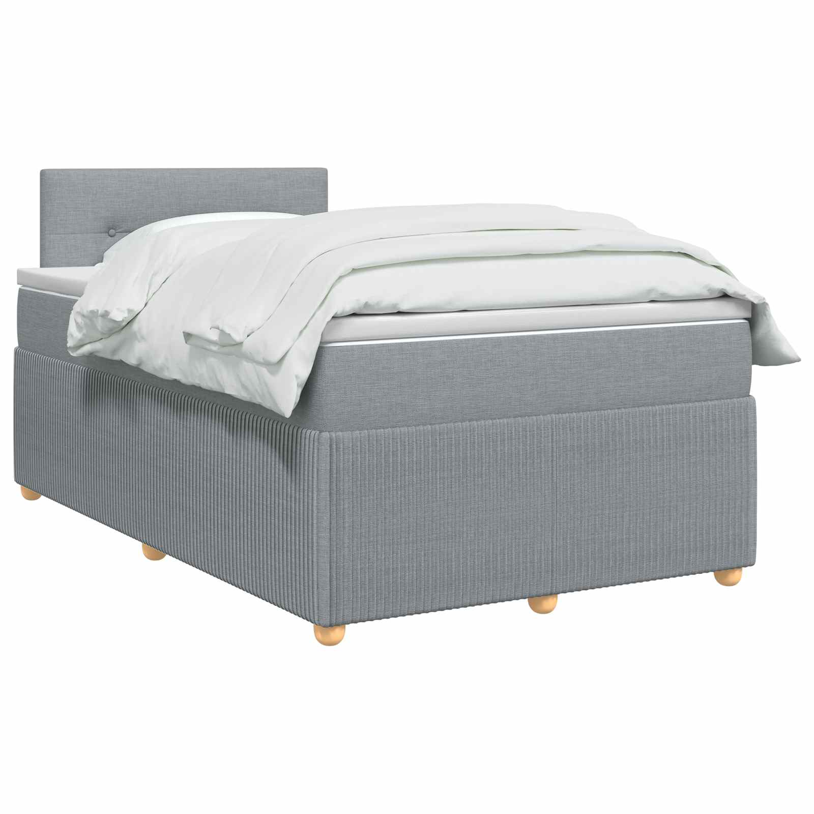 Κρεβάτι box spring με στρώμα Ανοιχτό γκρι 120 x 190 cm Ύφασμα - Pakobazaar