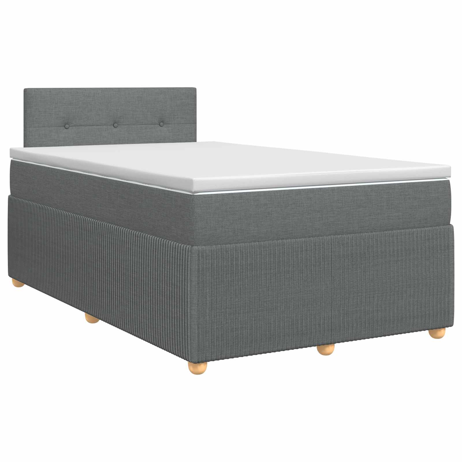 Κρεβάτι box spring με στρώμα Σκούρο Γκρι 120 x 190 cm Ύφασμα - Pakobazaar