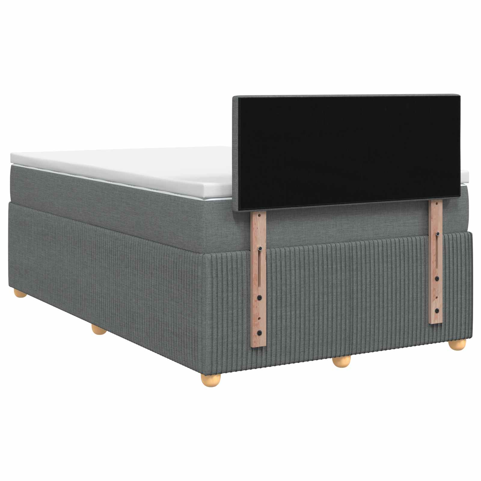 Κρεβάτι box spring με στρώμα Σκούρο Γκρι 120 x 190 cm Ύφασμα - Pakobazaar