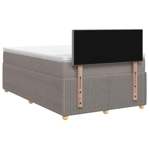 Κρεβάτι box spring με στρώμα Taupe 120 x 190 cm Ύφασμα - Pakobazaar
